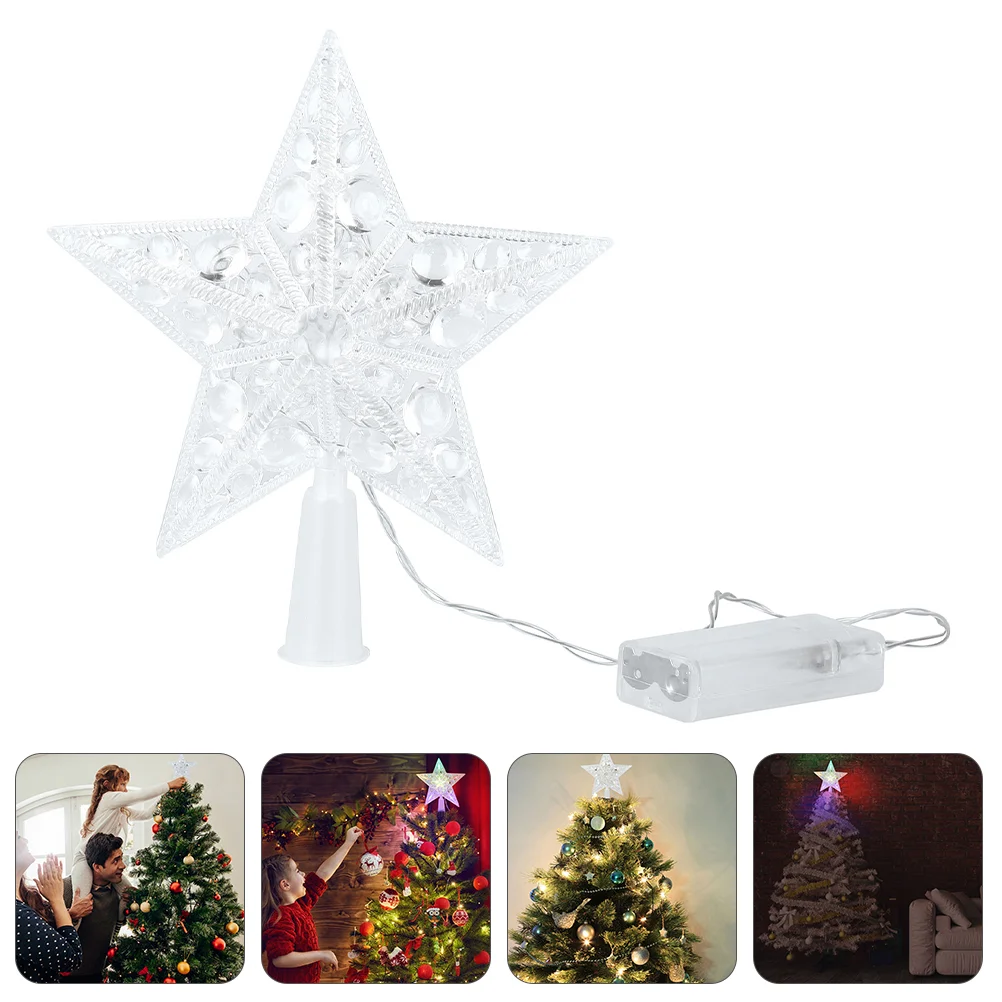 

1PC Delicate Xmas Treetop Lamp Decor Luminous Star Shaped Light String Decor
