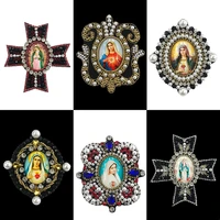 hand sewn rhinestones our lady hat bag clothes for patch decoration patch cloth sticker diy brooch jewelry accessories