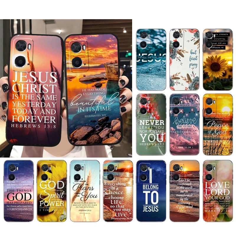 

Phone Case for OPPO A96 A91 A54 A74 A94 A53S A15 A16 A17 Reno 2 2Z Reno 6 7 8 Bible verse Jesus Christian God
