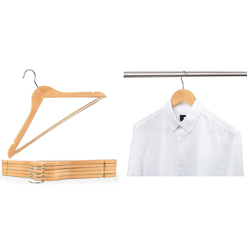 

Вешалки для одежды из дерева-Нескользящие вешалки с вырезом для юбки и штангой, вращающиеся на 360 градусов