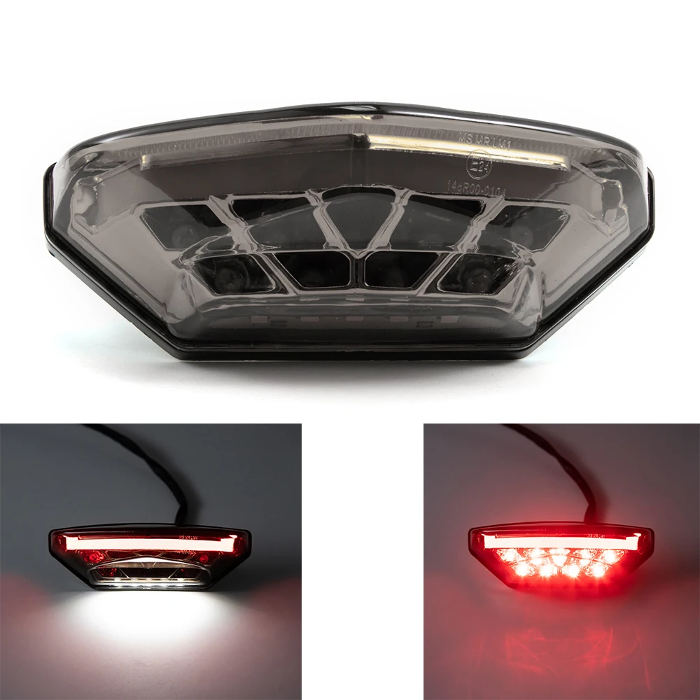 

3 провода светодиодный задний стоп-сигнал для мотоцикла с красной дымовой линзой, задний фонарь для дневного бега, универсальный для мотоциклетного скутера 12 В