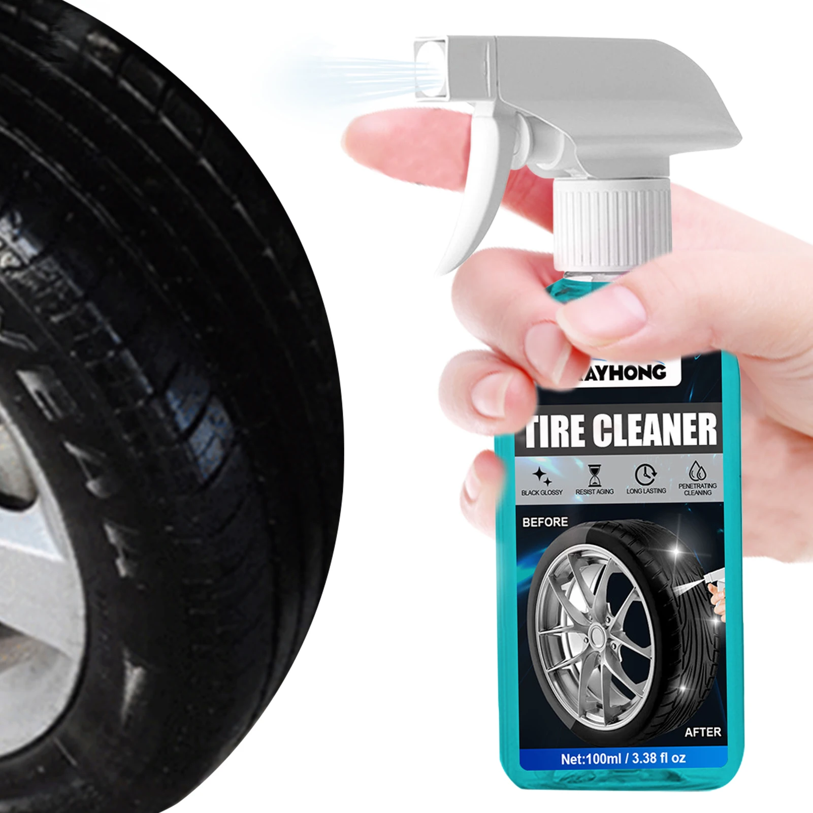 

Tire Cleaner Spray Bumper Wheel Cleaner Car Interior Cleaning Products For Tires Wheel Cleaner Coating Spray For Dark Shiny