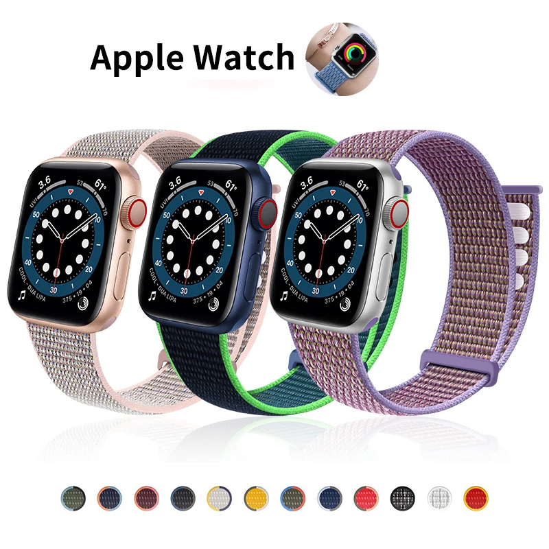 Strap for Apple Watch Bracelet 44mm 45mm Ultra 49mm 40mm 41mm Nylon Loop Stretchy Elastic Braided iWatch Series 3 4 5 6 SE 7 8