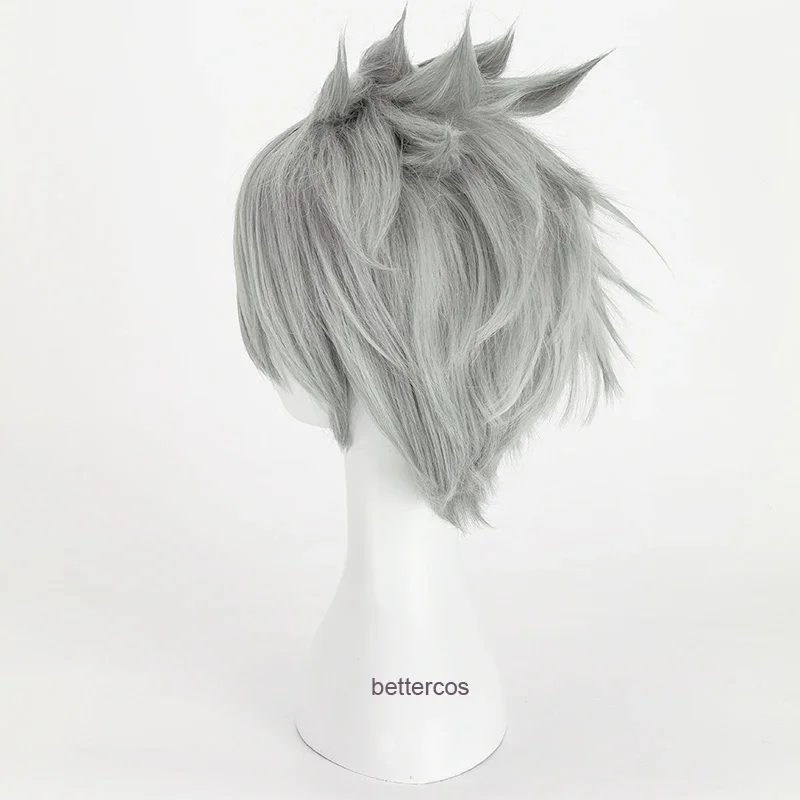 Парик для косплея Какаси Hatake Короткие Многослойные термостойкие синтетические