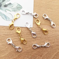 10pcslot zinc alloy clasp 26x7mm double hend lobster clasp for diy necklace bracelets jewelry making findings accessories