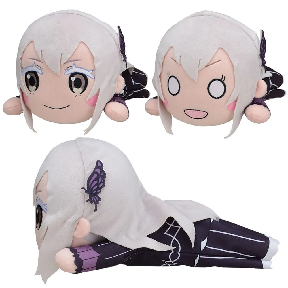 Cute Japan Anime Re: Life In A Different World From Zero Echidna Witch Of Greed Lay Down Big Plush Stuffed Pillow Doll Toy 30cm
