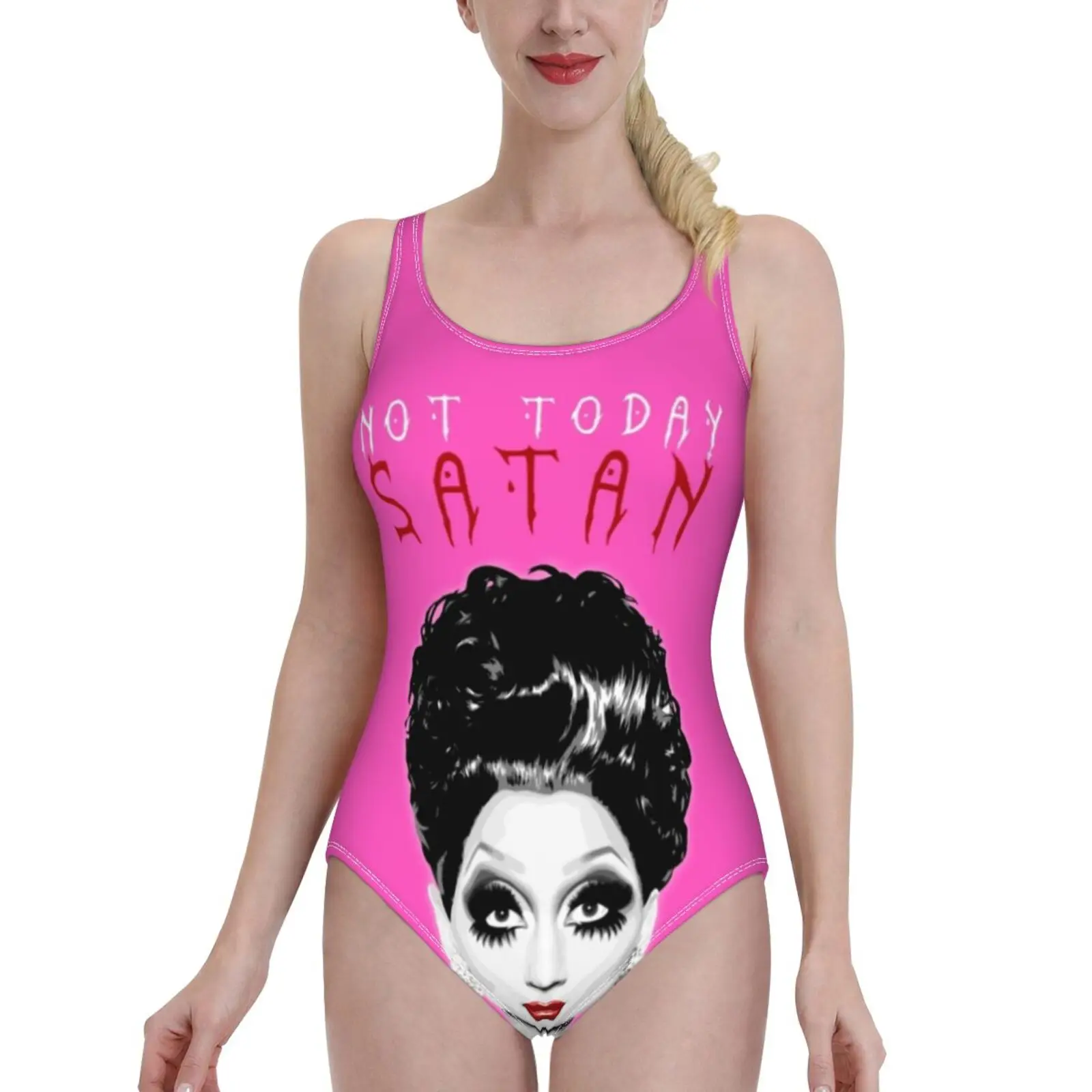 

Женский слитный купальник Bianca Del Rio, пикантная пляжная одежда с открытой спиной, не сегодня, сатана, летние купальные костюмы