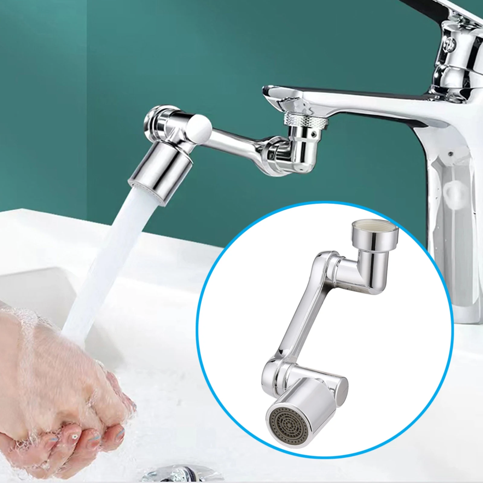 

Universal 1080° Rotatable Faucet Aerator Extender Plastic Splash Filter Faucets Bubbler Nozzle Robotic Arm for Kitchen Bathroom