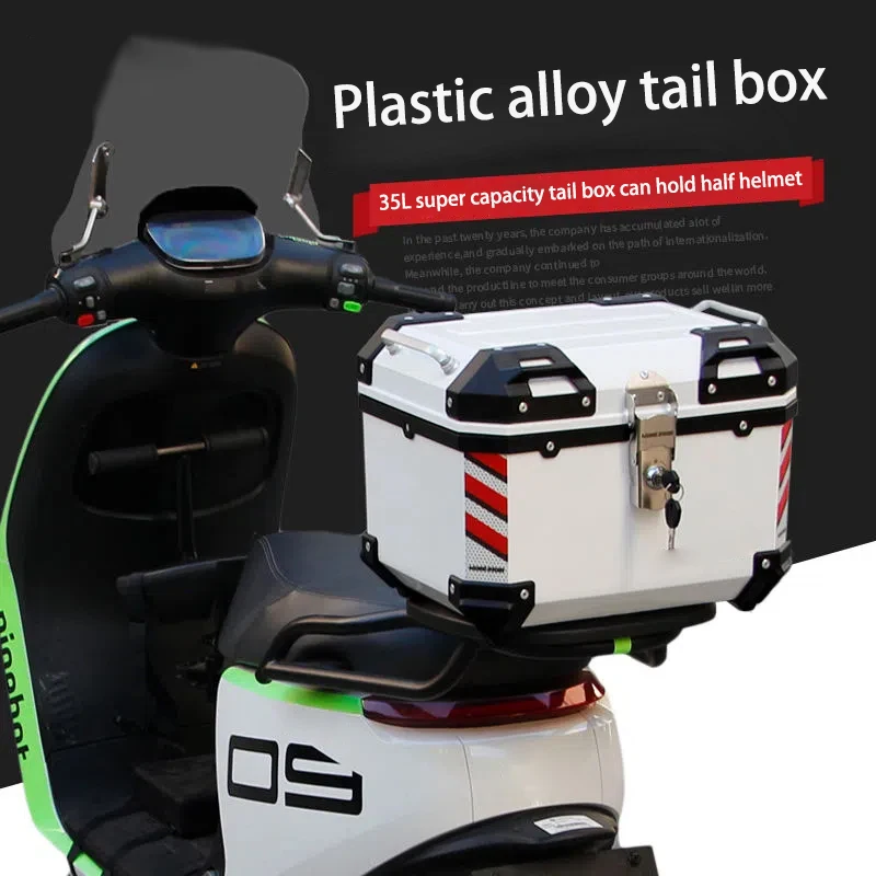 Wan Lihao motorcycle trunk large capacity non aluminum alloy general calf 9 electric car tail box 35 liters