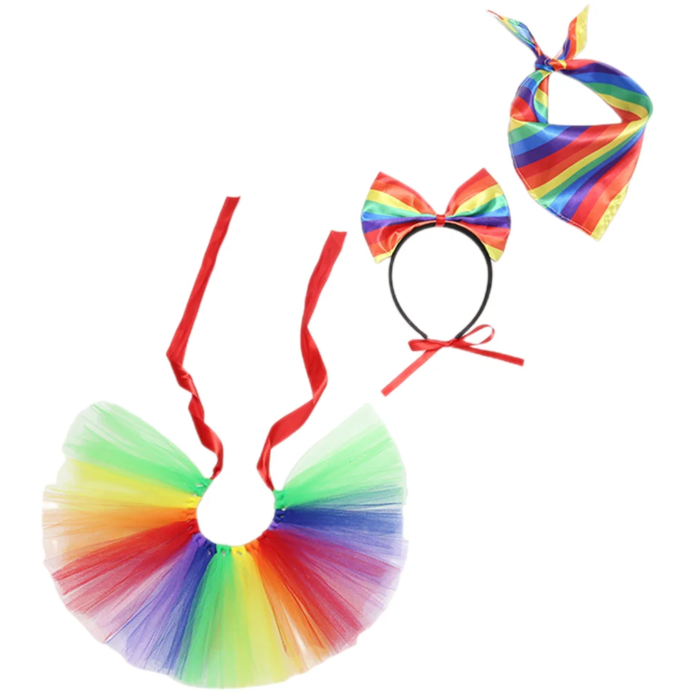 

Bow Headband Pride Month Decorations Dog Pet Costume Tutu Small Dogs Dog's Clothes Skirt Rainbow