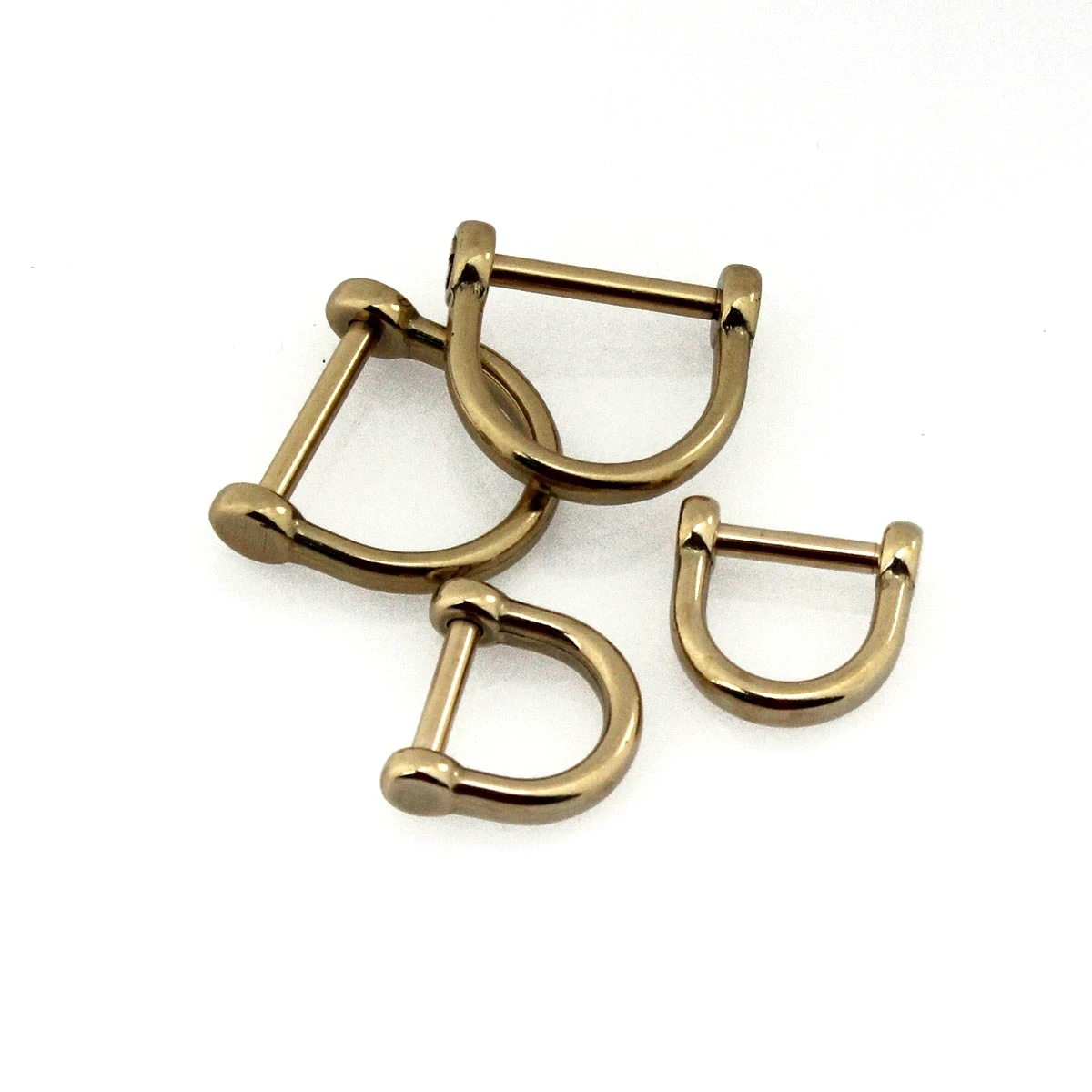 

1 x Solid Brass D Shackle Clasp Metal Buckle Keychain Ring Hook Screw Pin Joint Connecter Bag Strap Clasp Leathercraft Accessory