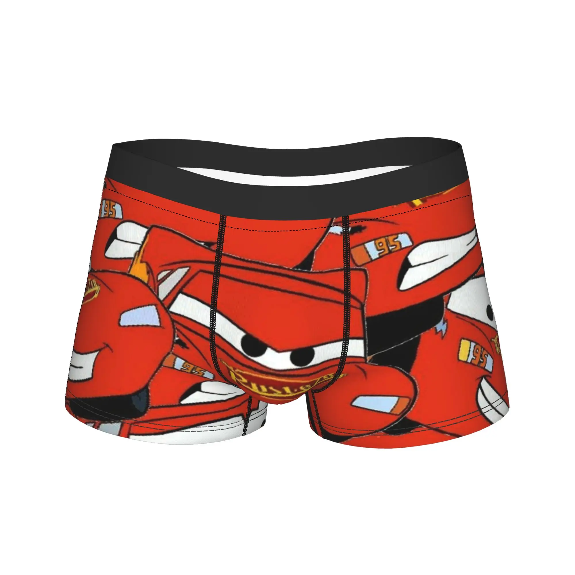 Фото Трусы-боксеры Lightning McQueen Rusteze Collage, качественное мужское удобное нижнее белье, трусы-боксеры с принтом, трусы больших размеров №1