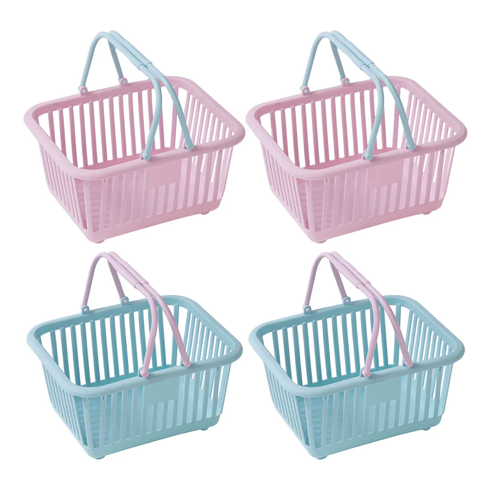 

Basket Shopping Toy Kids Grocery Baskets Mini Cart Storage Play Plastic Handle Store Pretend Bins Bathroom Kid Organizer Handles
