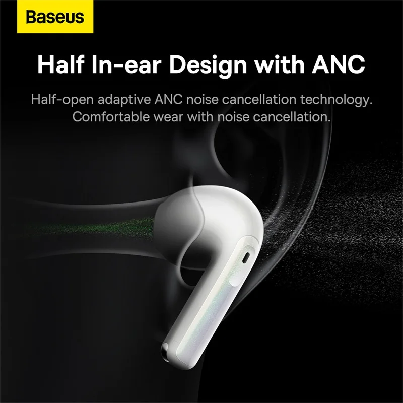 Kup Baseus Storm3 ANC TWS Słuchawki Bluetooth Bezprzewodowe Słuchawki 5.2, Konstrukcja W Połowie Ucha, 6-Mic ENC, Adaptacyjna Redukcja Szumów