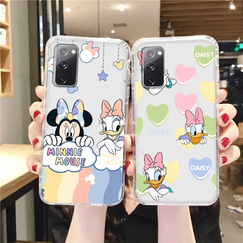 

Disney Minnie Daisy Transparent Phone Case For Samsung A73 A72 A71 A53 A52 A51 A42 A33 A32 A23 A22 A21S A12 A03 5G Cover Shell