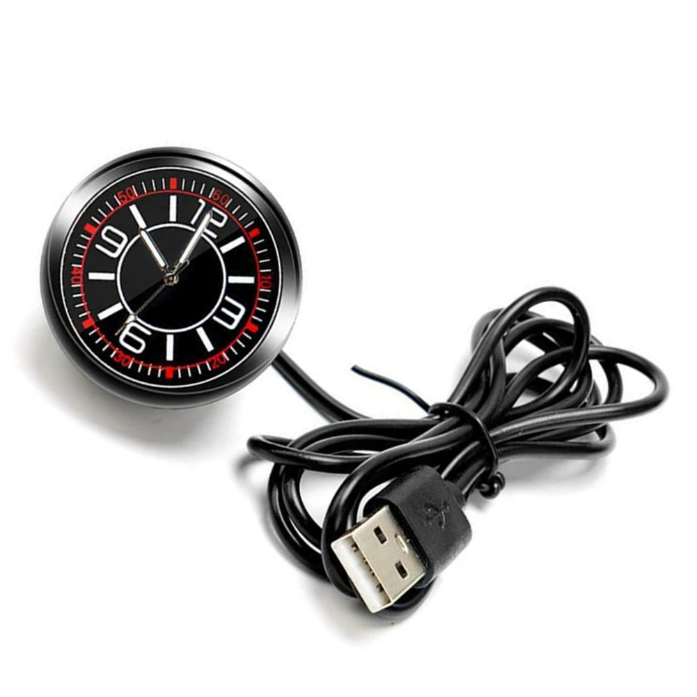 

Car Dashboard Clock Universal Quartz Luminous Clock Glass Mirror Car Stick-on Clock Watch Automotive Accessories