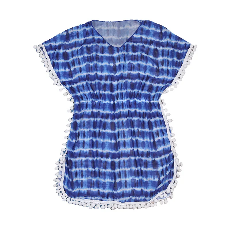 

Детская леопардовая сетчатая накидка с кисточками для девочек, детская пляжная одежда, пляжная юбка