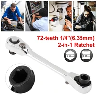 14 inch mini 72 tooth ratchet wrenches alloy small fly socket double ended torque spanner auto car hand repair tools