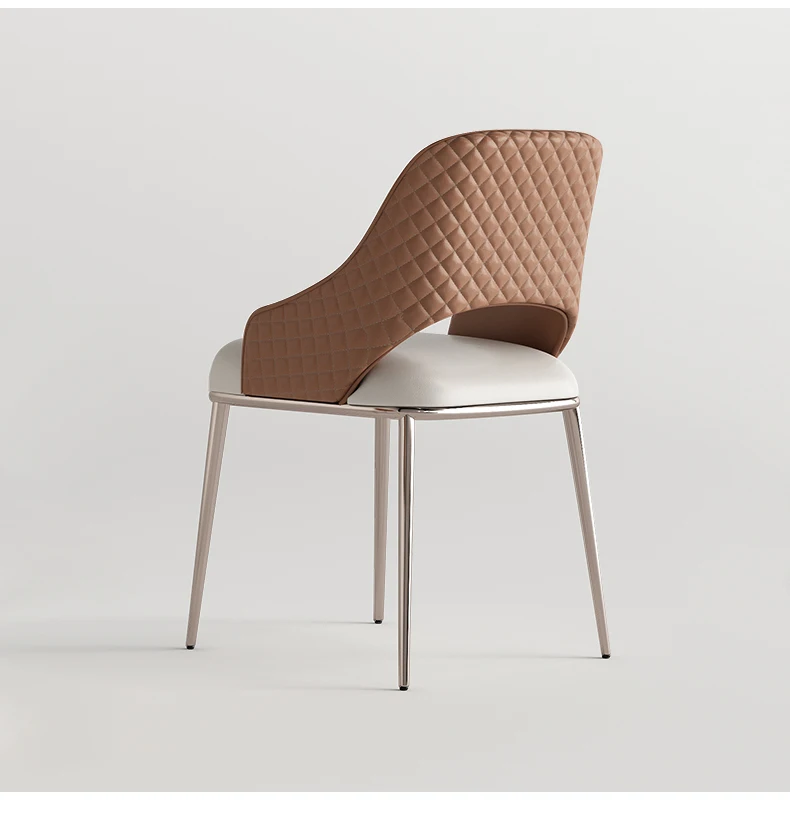 

Обеденный стул для дома, справочная деталь, нордический современный минималистичный Настольный стул, кожаный Простой итальянский креативный задний стул