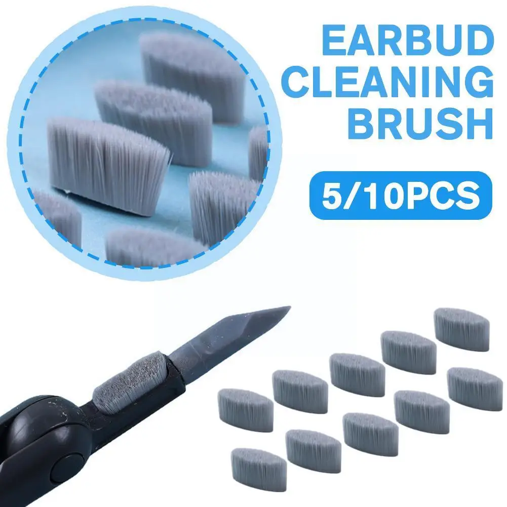 

5pcs/10pcs Cleaning Pen Replacement Brush Replace The Brush On Damaged Original The Headphone Cleaning Pen T2A4