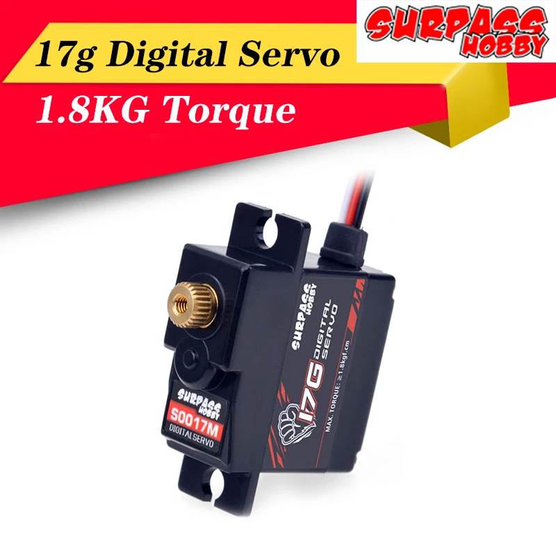 

High Quality SURPASS Hobby S0017M 17g Metal Gear 1.8KG Digital Servo for RC Airplane Robot 1/18 1/16 Truck Car Boat Duct Plane