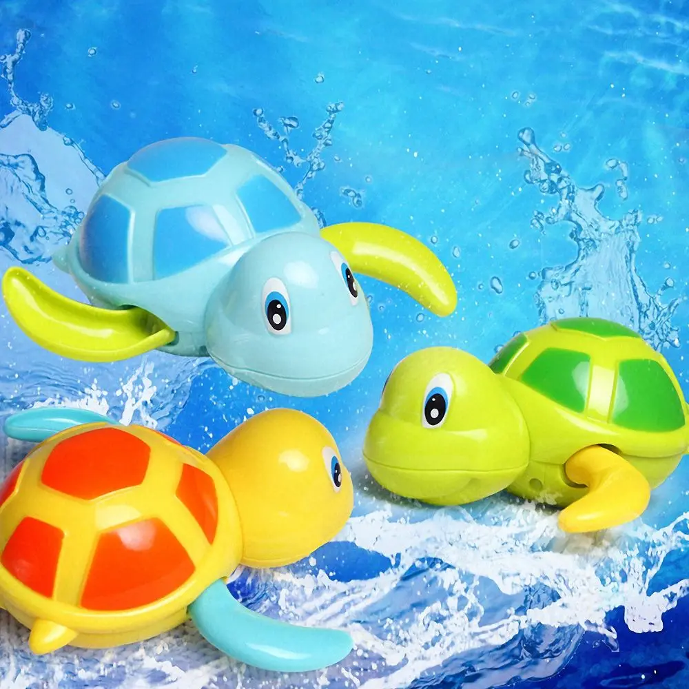 Cute Cartoon Bath Toys Animal Tortoise Classic Baby Water Toy Infant Swim Turtle Wound-up Chain Clockwork Kids Beach Bath Toy