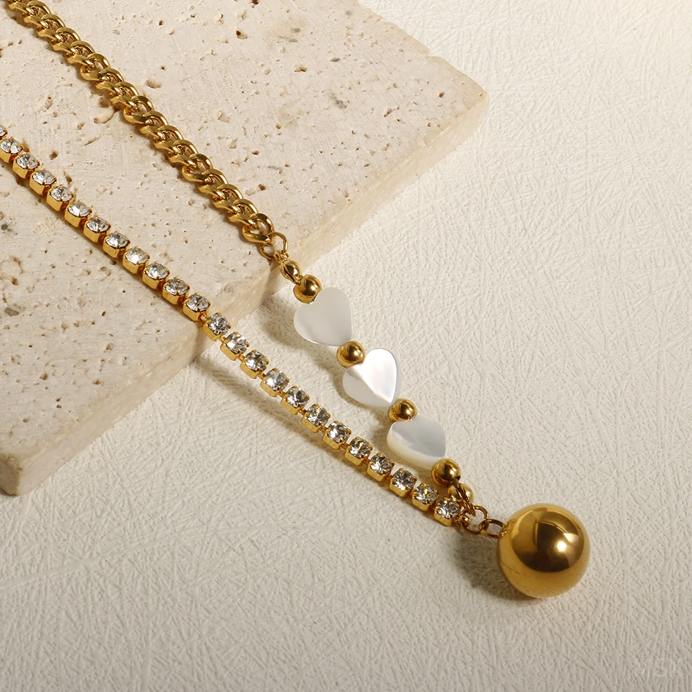 ZMfashion коготь набор циркониевая цепочка Ins персонализированная белая ракушка