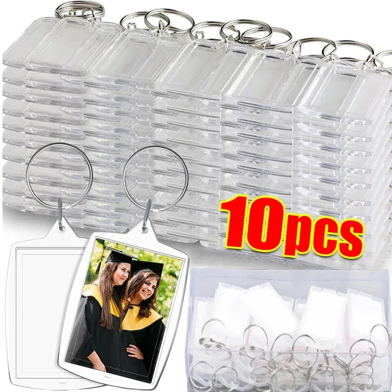 1-10 шт. прозрачная фоторамка брелок с кисточками защелкивающаяся вставка на заказ