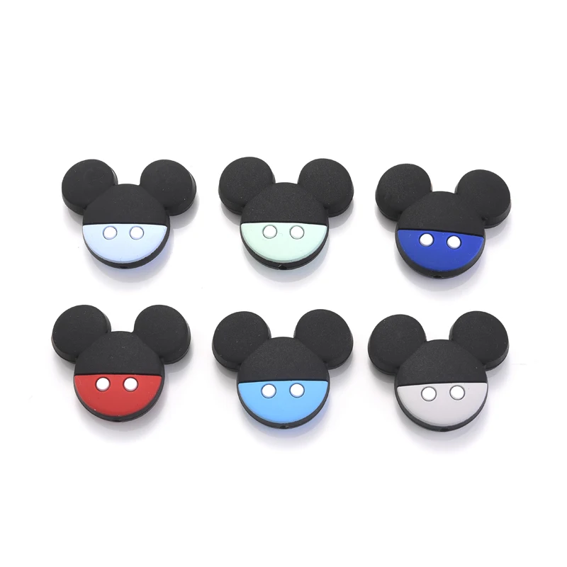 10 шт., силиконовые бусины в форме мыши, 31 х36 мм