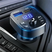 car fm transmitter bt 5 0 dual usb charger wireless handsfree car kit fm adapter pd charger aux