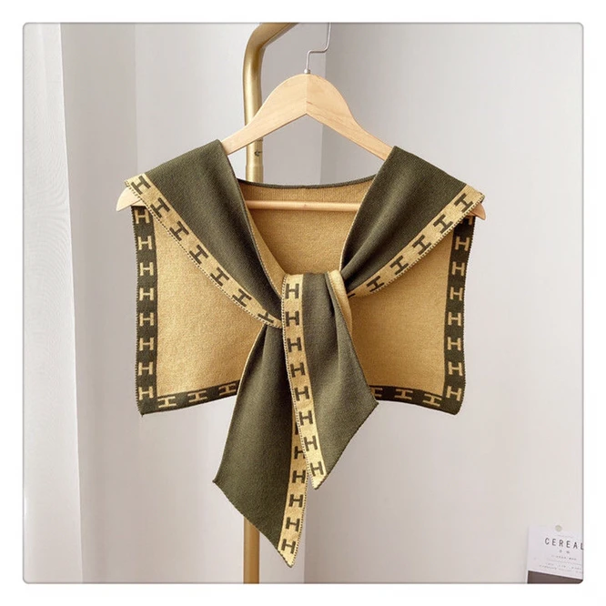 

Spring Summer Knitted Shawl Knot Wear Cervical Scarf Women's Shawl Girls' Shopping Coat Leisure Fashion Green