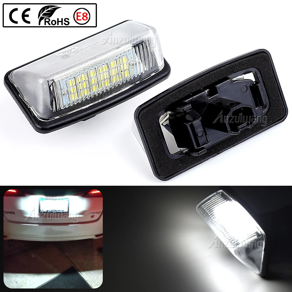 

2Pcs CanBus LED License Plate Lights For Toyota Corolla E11 Crown S180 Starlet EP91 Vios Previa ACR50 GSR50 number plate lamp