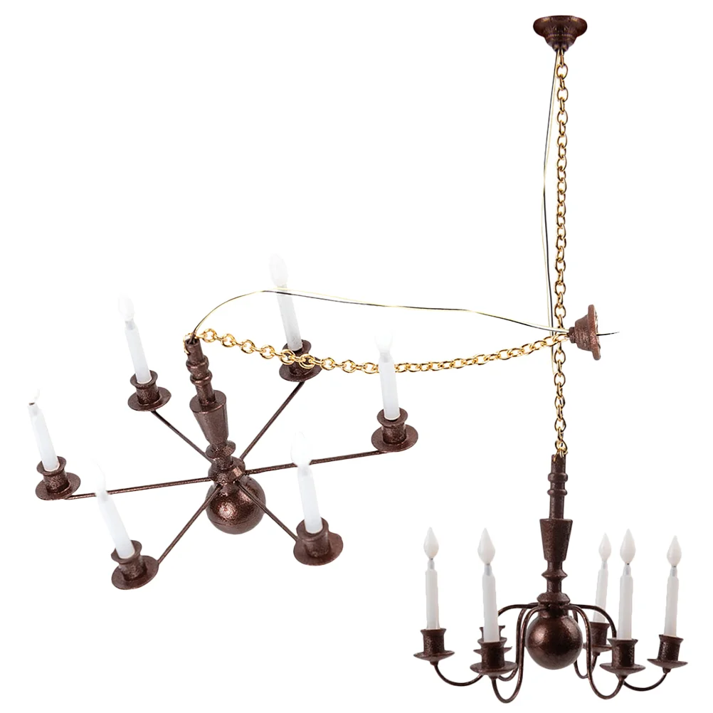 2 шт. модель люстра подвесной миниатюрный потолочный светильник лампа песочный