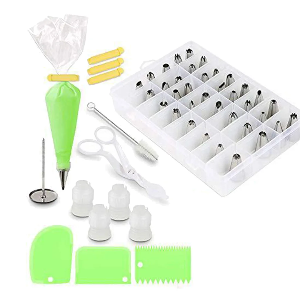 

62 шт., набор принадлежностей для украшения тортов, набор инструментов для выпечки, наконечники для глазировки тортов, шпатель для мешков