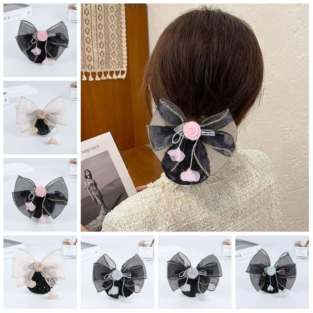 Корейский стиль Цветочный снуд Весенняя заколка для булочки Снуд хвоста Зажим