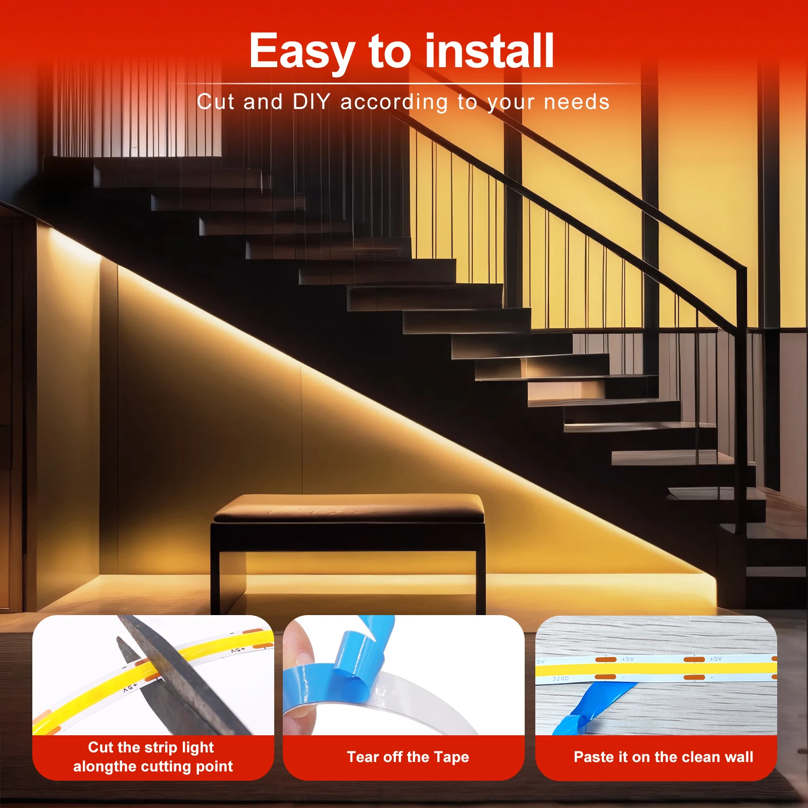 Гибкая светодиодная лента 5 в пост. Тока 1/2/3/4/5 м