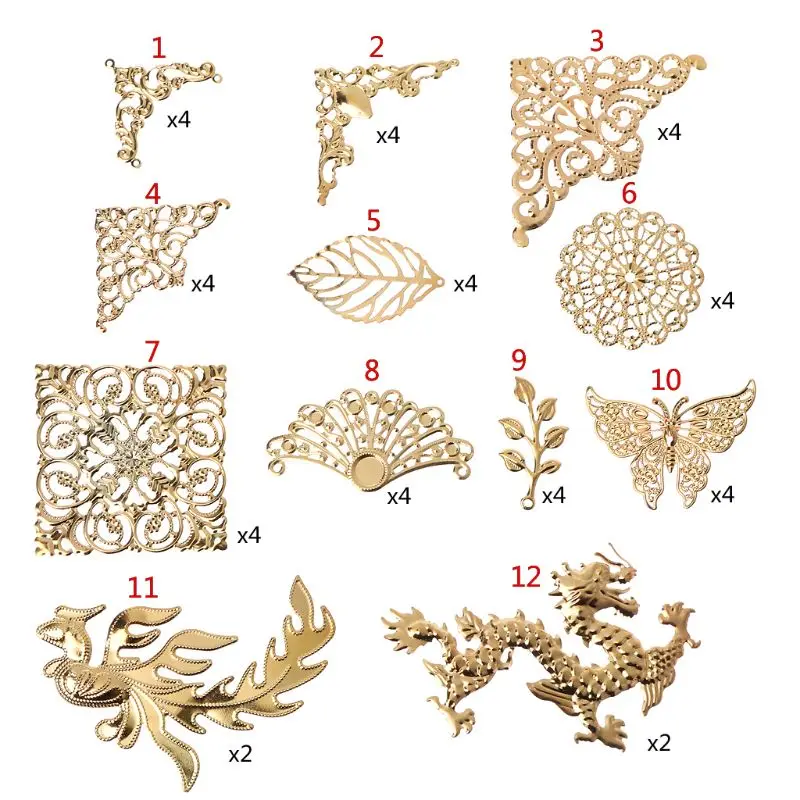 

Gold for butterfly Dragon Leaves Thin Copper Fillings DIY Epoxy Resin Mold Art C N0HE
