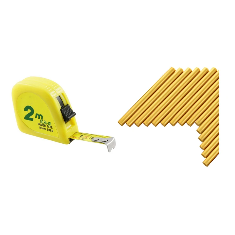 

2M 6FT Tape Meter Measuring Tape Scale Capsule with 15 Pcs Glue Sealing Wax Sticks for Retro Wax Seal Stamp and Letter