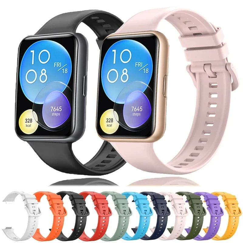 

Ремешок силиконовый для Huawei Watch Fit 2, сменный Браслет для смарт-часов, однотонный