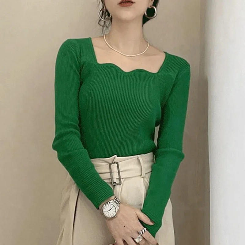 

Women's Sweater Autumn Pullover Cardigans V-neck Long Sleeve Sexy Slim Cardigans Wool Knitted Solid Color Knitted Sweaters