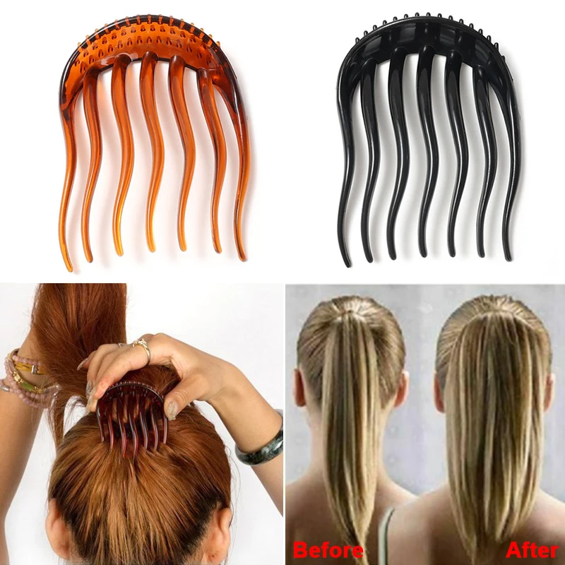 

Hair Volume Inserts Women Ponytail Fluffy Comb Hairpins Plastic Stick Bun Maker Hair Styling Clip Ponytail Holder Hair Accessory