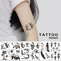 temporary waterproof tattoo small fresh black and white simple bow collarbone arm calf ankle body art flash tattoo
