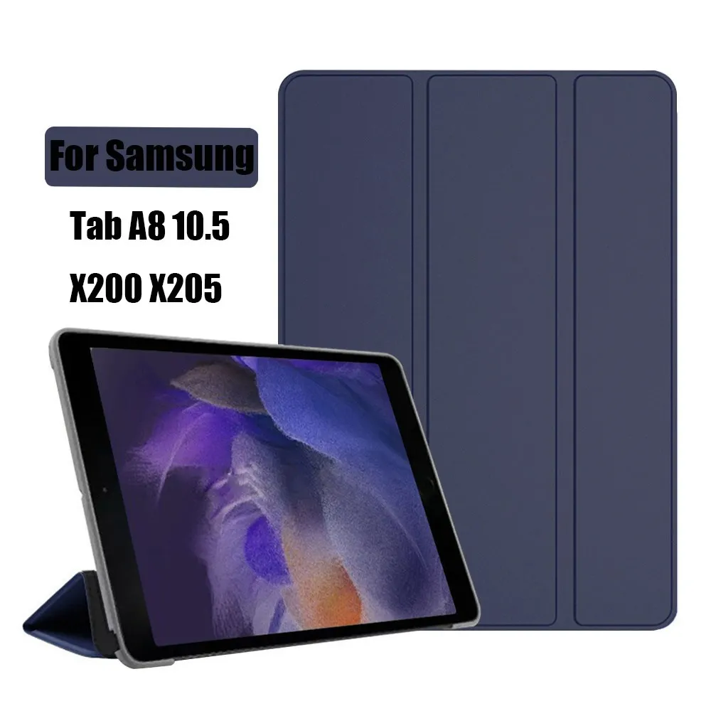 

Tri-fold Case For Samsung Galaxy Tab A8 2021 PU Tablet Cover for Samsung Tab A8 10.5 SM-X200/SM-X205 Protective Tablet Cover