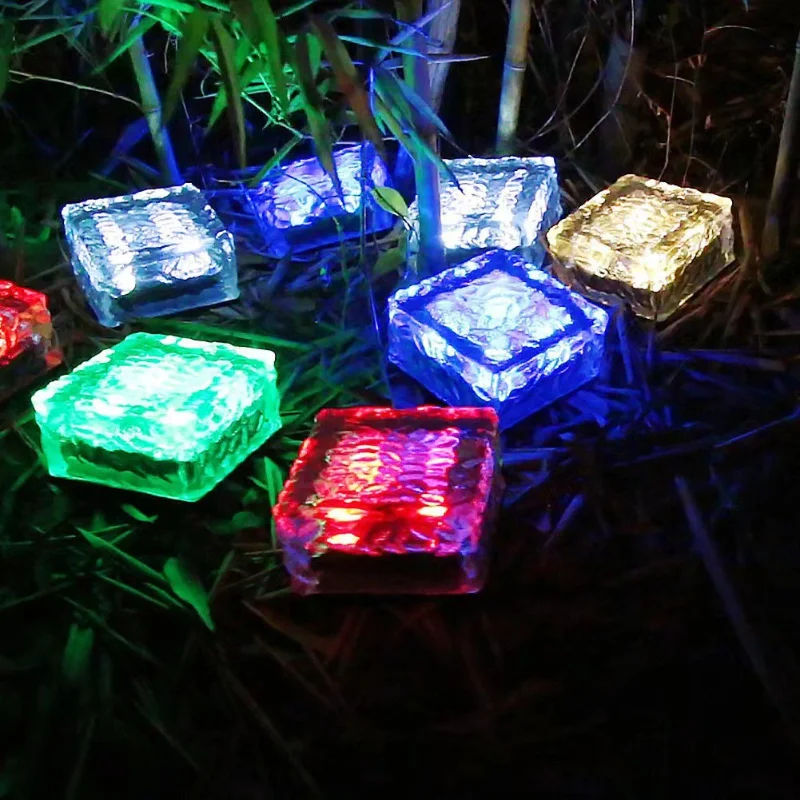 

Led Solar Lights Outdoor Ice Cube Brick Lights Waterproof Garden Lights Stair Step Lamp for Yard Patio Lawn Garden Decoration