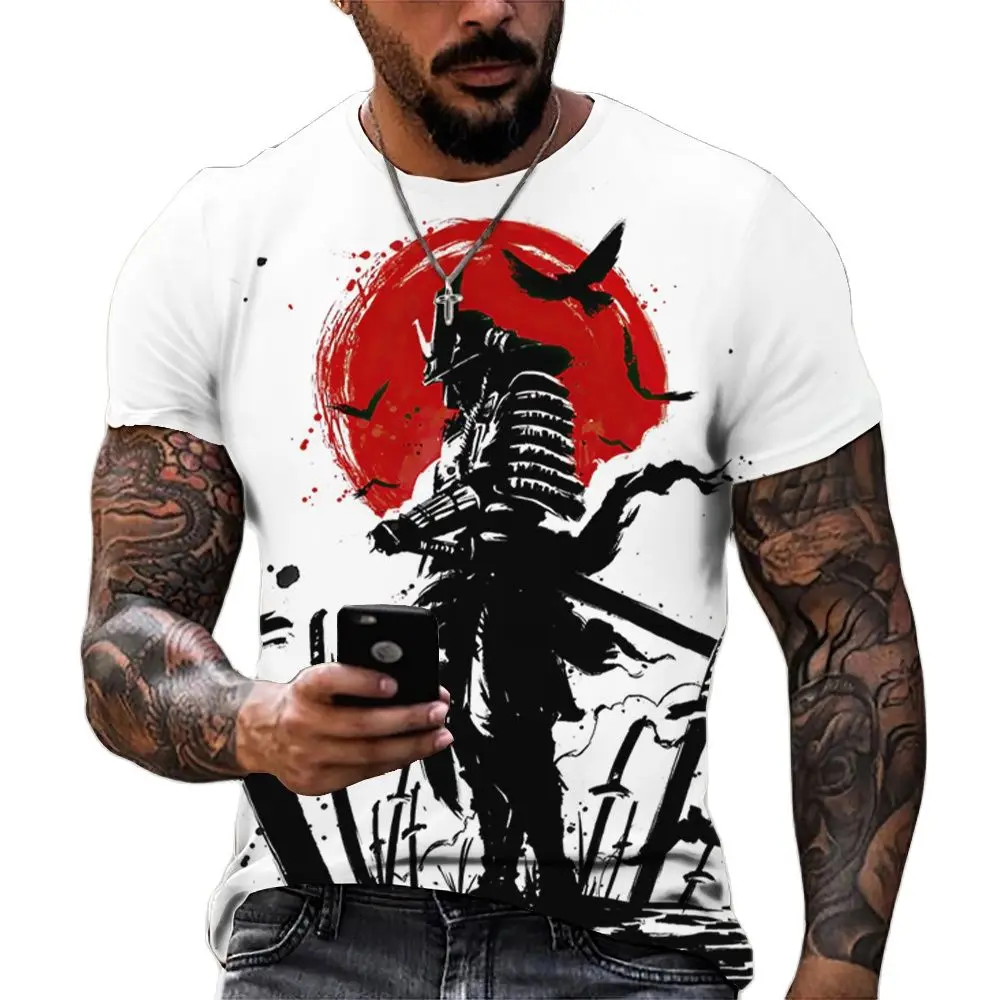 

Japanese Samurai 3D Print Men's T-shirts Summer O-Neck Short Sleeve T Shirt Harajuku Hip Hop Streetwear Ninja Tees Male Tops 6XL