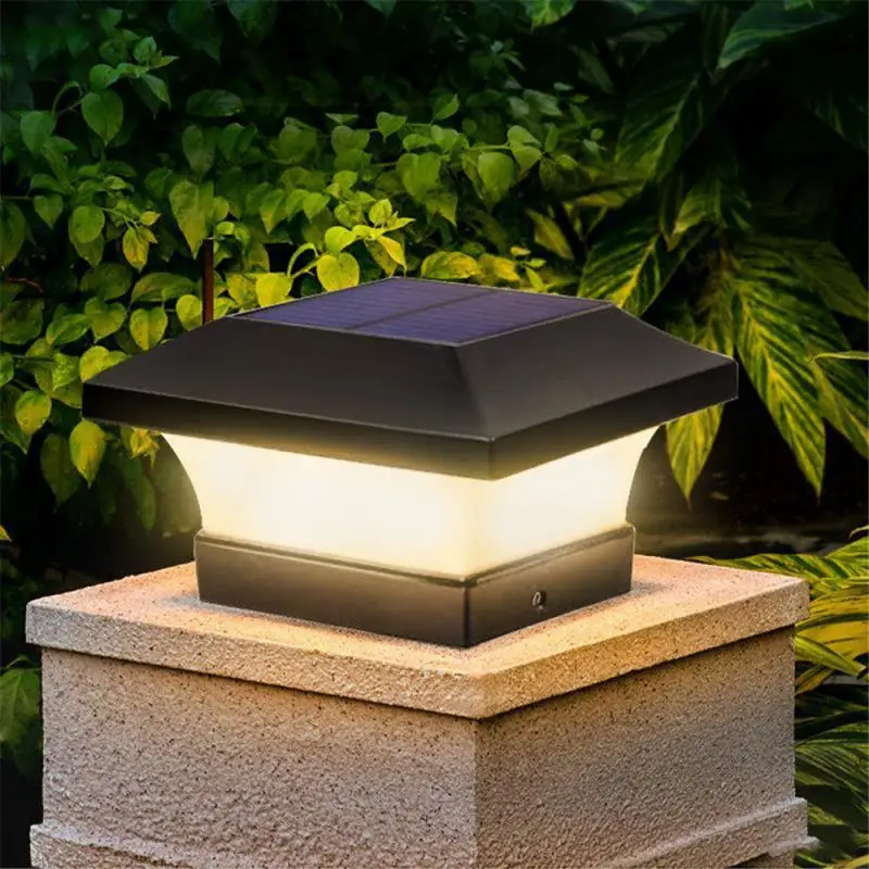 

1Pc IP65 Solar Garden Lamp Light Control LED Outdoor Fence Gate Pillar Garden LightAsian Style Wall Lamp Column Head Light