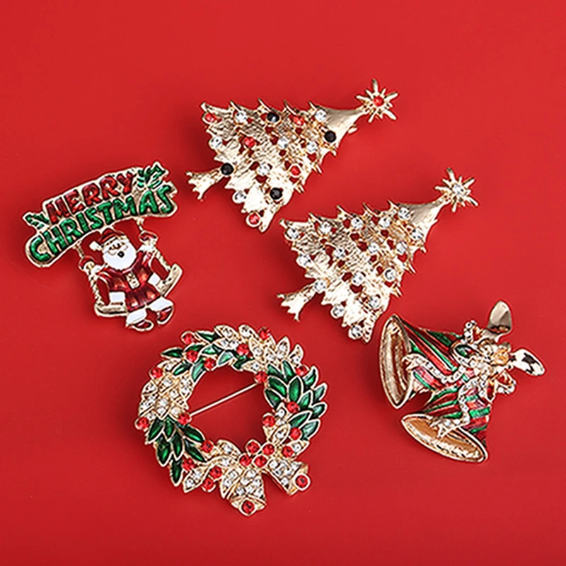 2/4 Шт. Рождественская Гирлянда Санта-Клаус Снеговик Металлическая Брошь