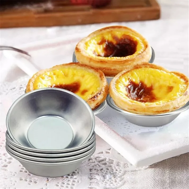 Reusable Aluminum Alloy Cupcake Egg Tart Mold Cookie Pudding Mould Cheese Tart Makers Kitchen Accessories Baking Pastry Tools