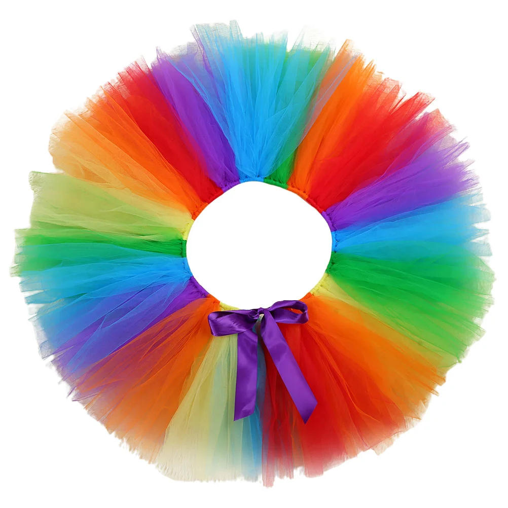 

Юбка-пачка, Радужный костюм, костюм для вечеринки, неоновая Праздничная балетная юбка для девушек, красочная пушистая юбка для взрослых