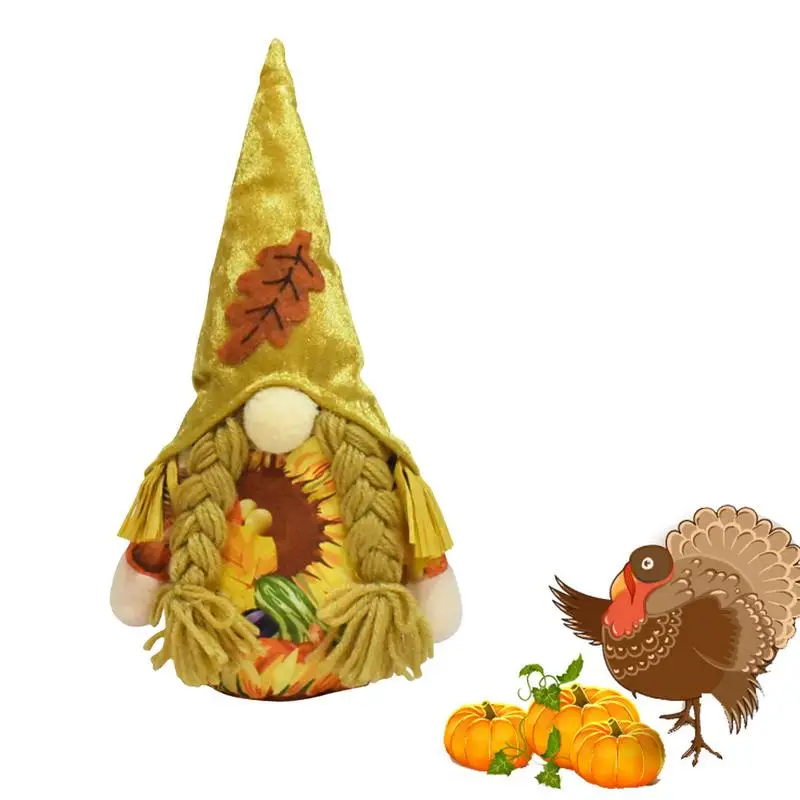 

Thanksgiving Sunflower Gnomes Decor Soft Faceless Doll With Sunflower Swedish Dwarf For Holidays Decoration Halloween Christmas